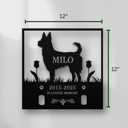Personalized Dog Memorial with Collar Hole, Square Shape, Die-Cut Premium Metal Signs