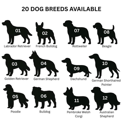 Personalized Dog Memorial with Collar Hole, Square Shape, Die-Cut Premium Metal Signs